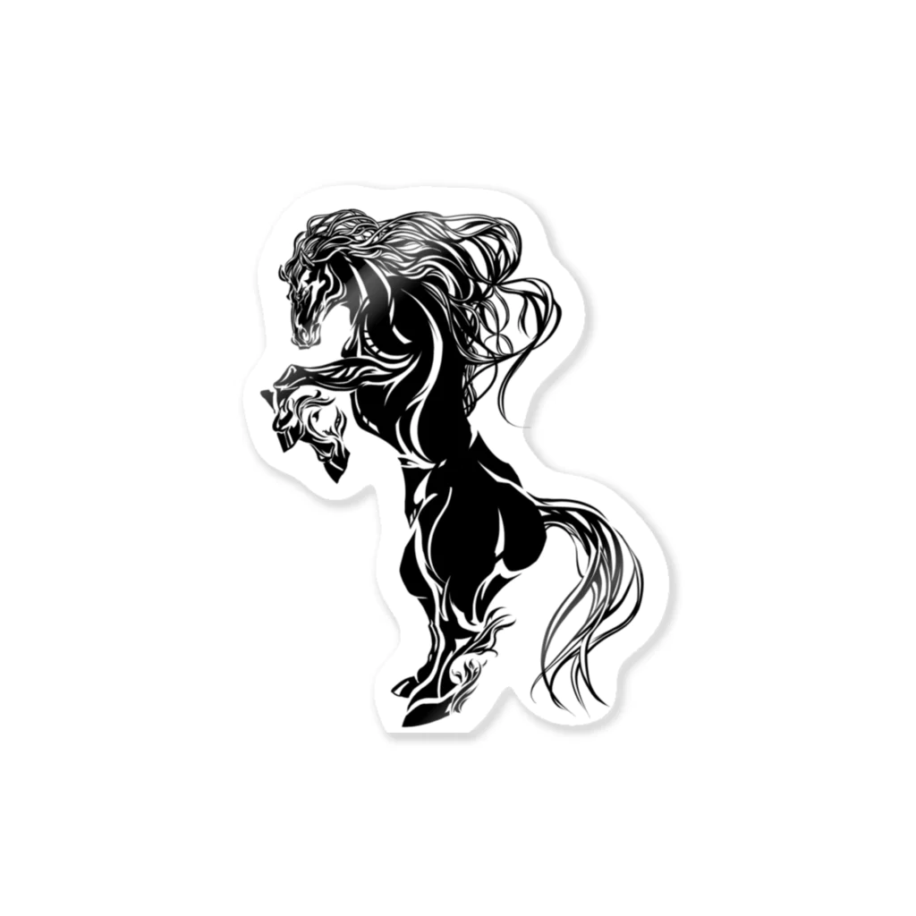 Silver Clowのcaballo negro  Sticker