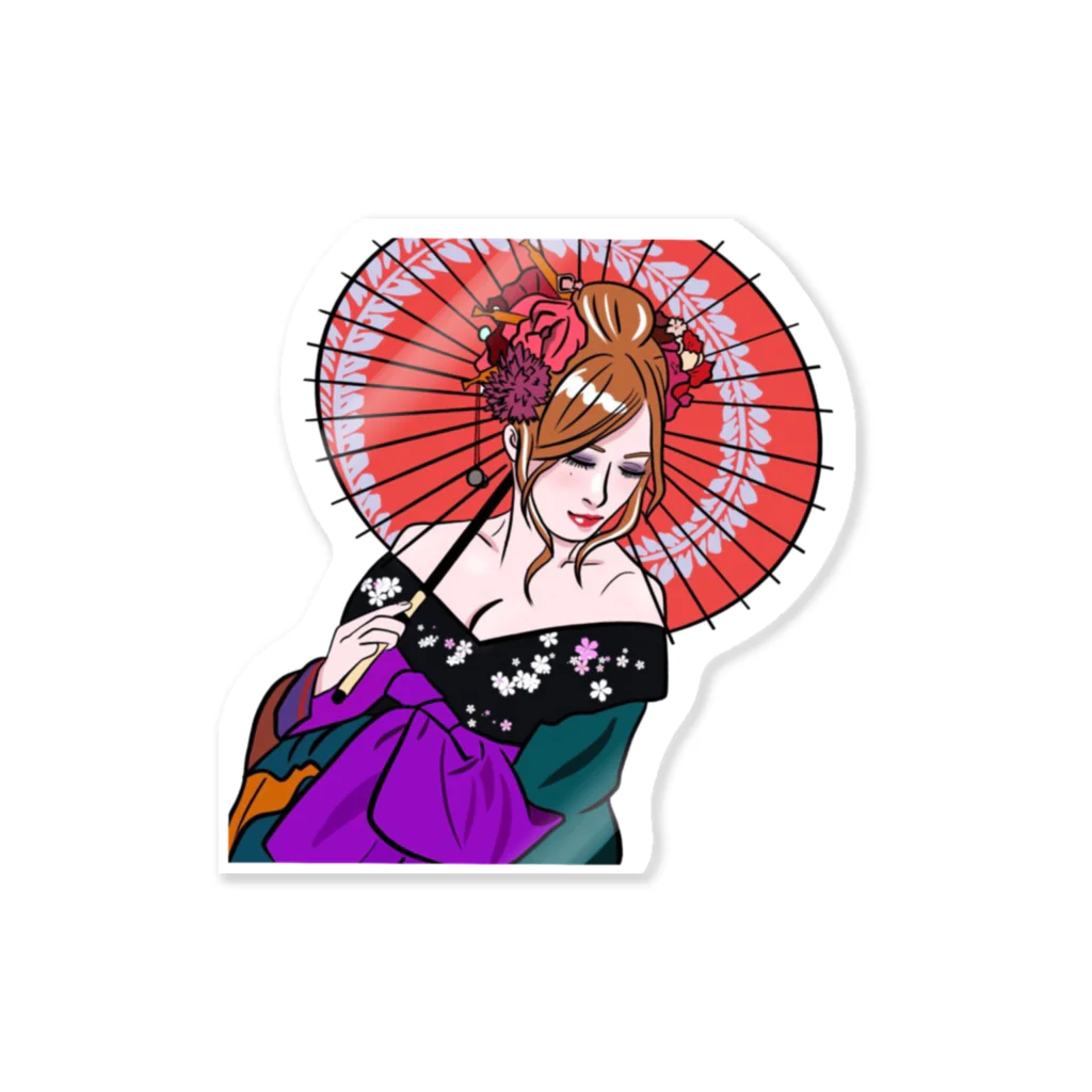 ゆりたん麺の花魁  結 Sticker