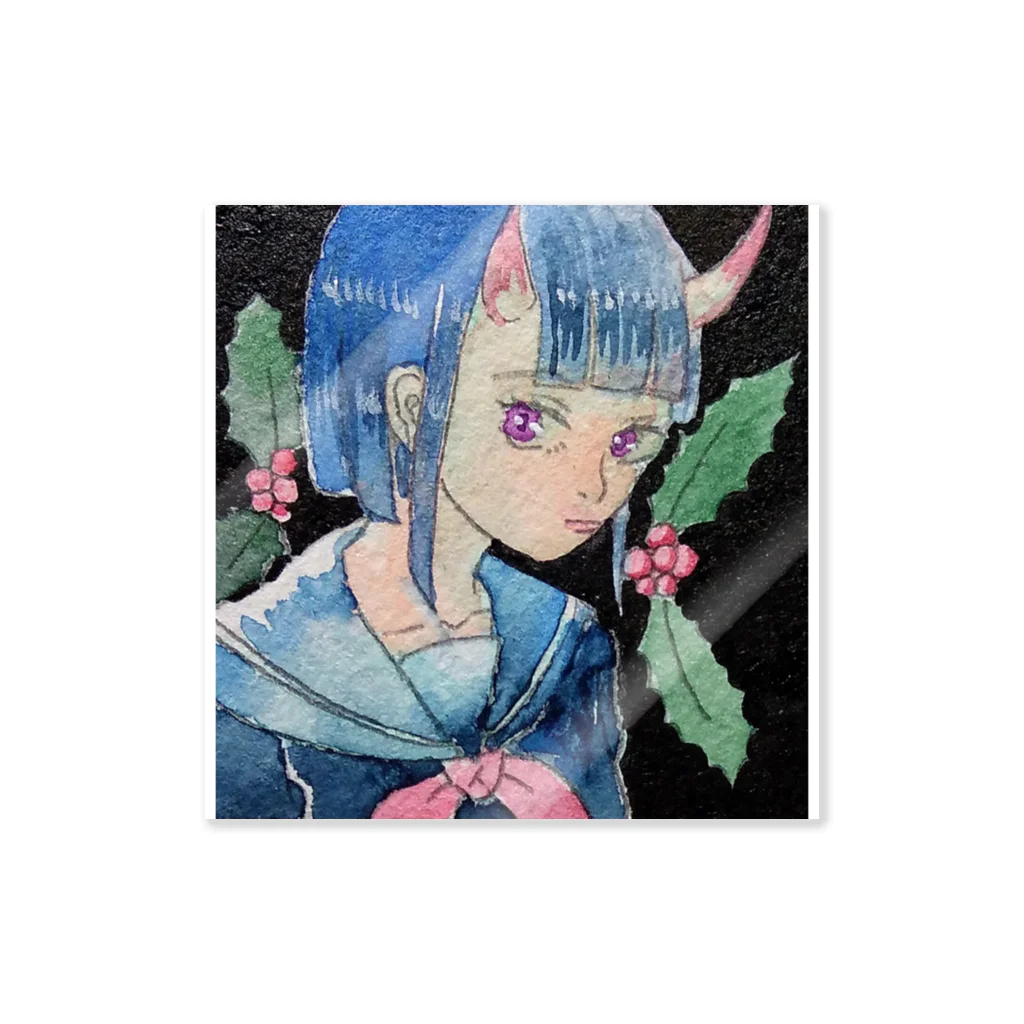 inukurumaの角の生えた女の子 Sticker