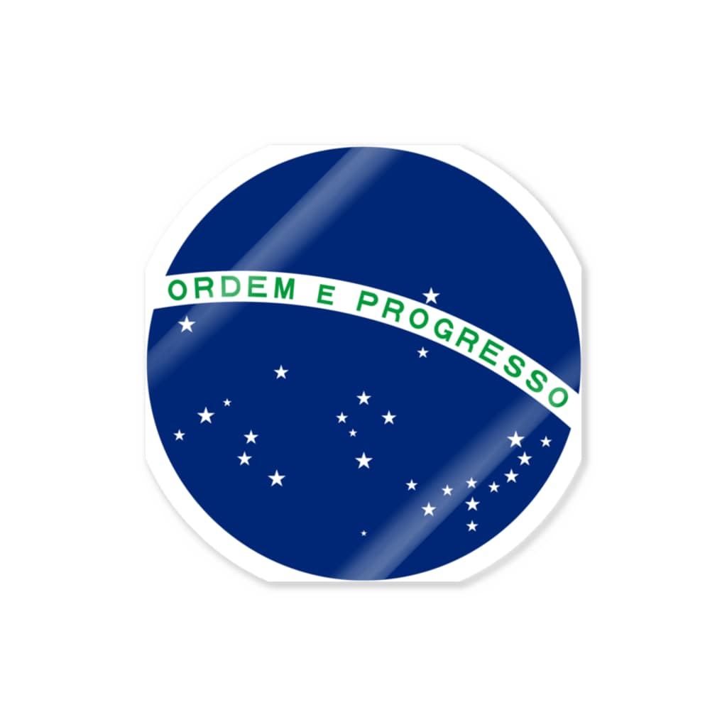 Ordem E Progresso ブラジル国旗の天球儀 Sticker By Dripped Dripped Suzuri