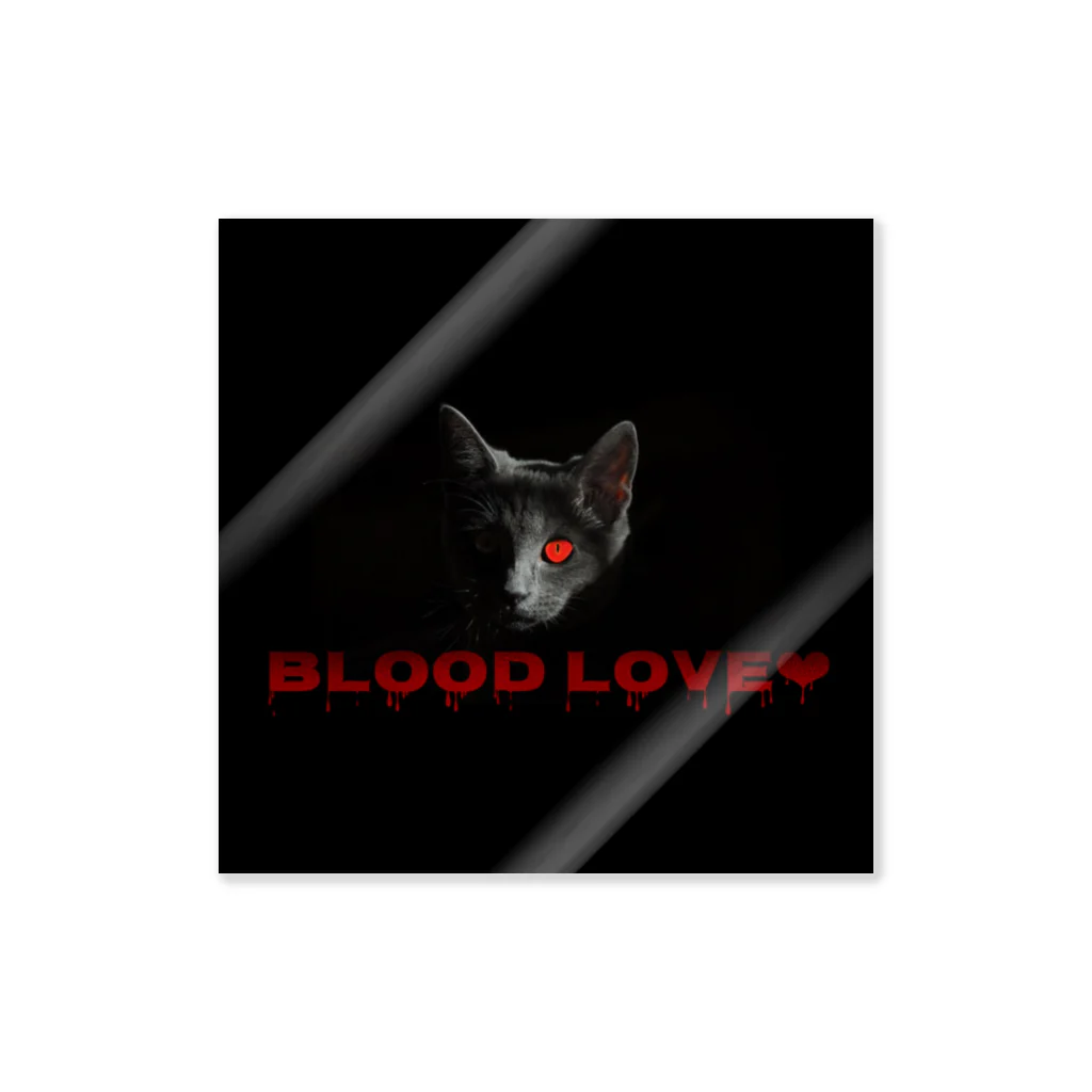 REDRUMのBLOOD  LOVE  CAT ステッカー