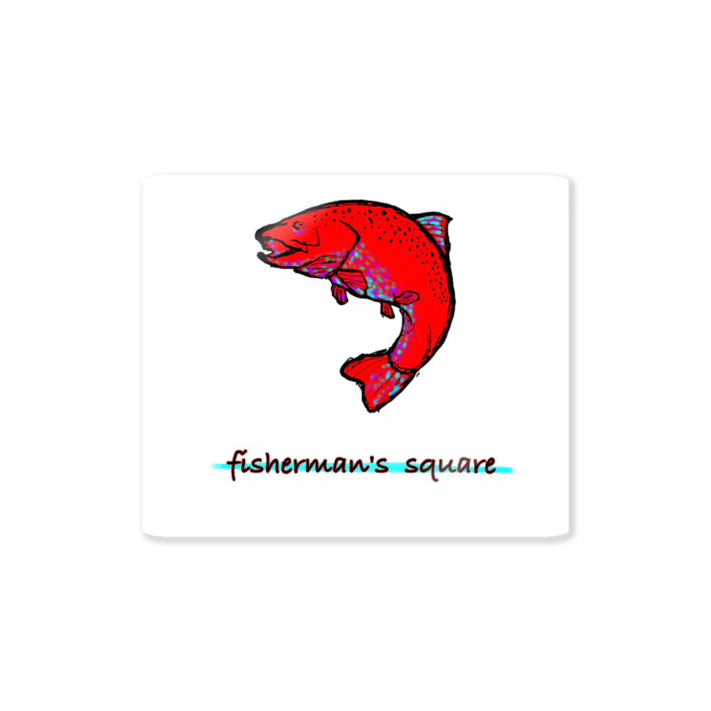 やくしんじ しんじのfisherman's square『Red trout』 Sticker