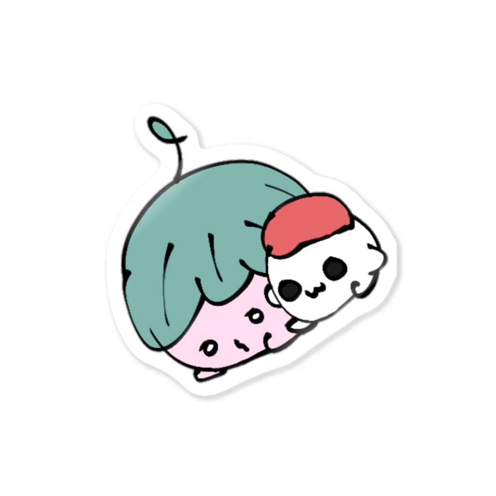 あぽぼのさくらおもちこちゃんとあんころもちよちゃん Sticker