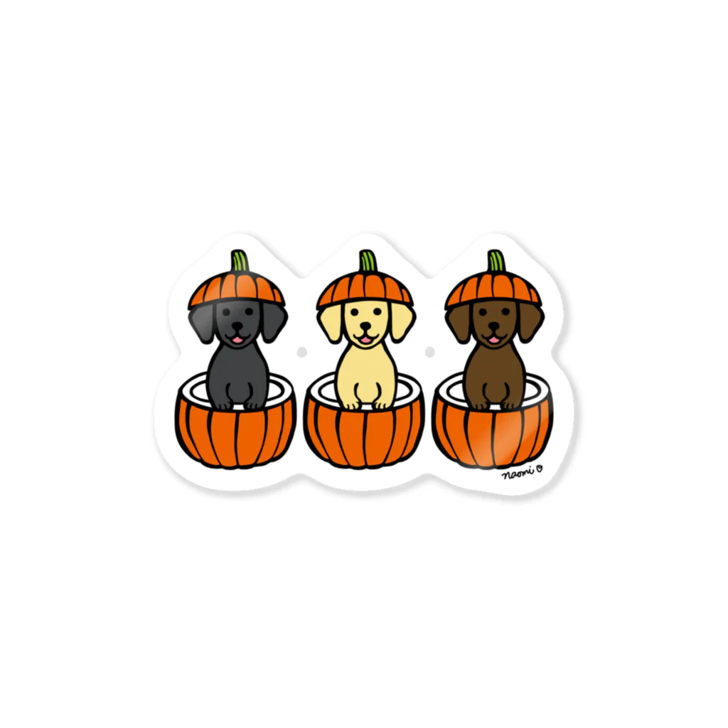 ハッピー・ラブラドールズのハロウィンカボチャのラブラドール Sticker