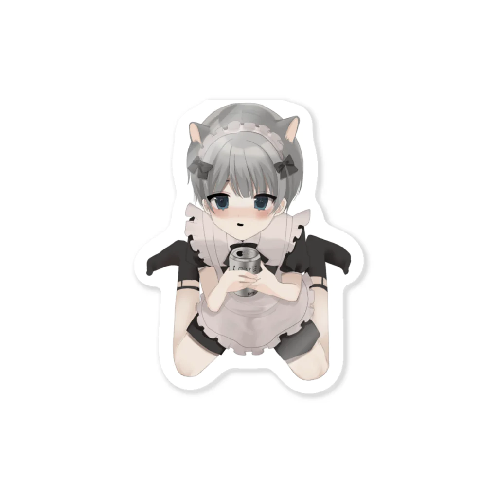 hiyoの猫耳メイド君 (背景無し) Sticker