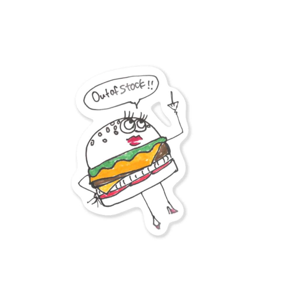 🍔Hungry Burger🍟のOut of stock  ステッカー