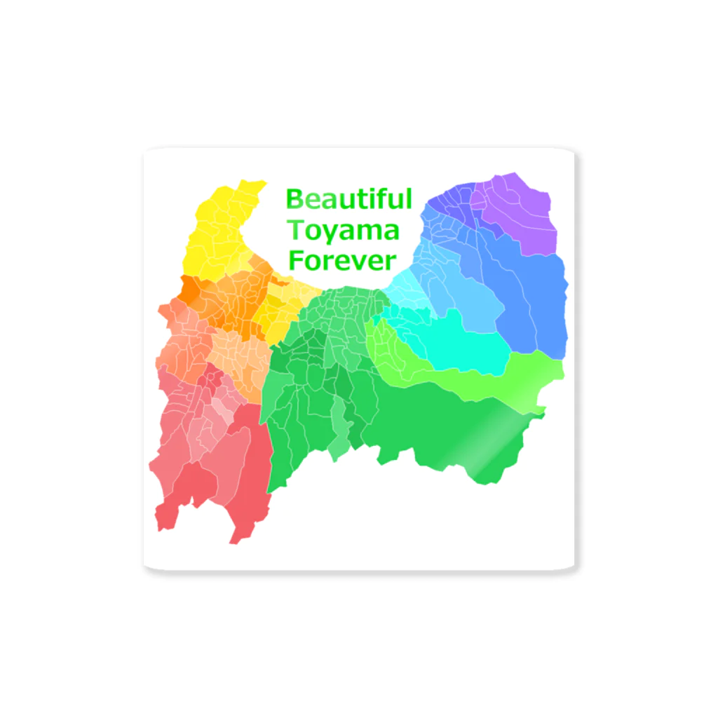 TABI TABI SHOPのBeautiful Toyama forever ステッカー