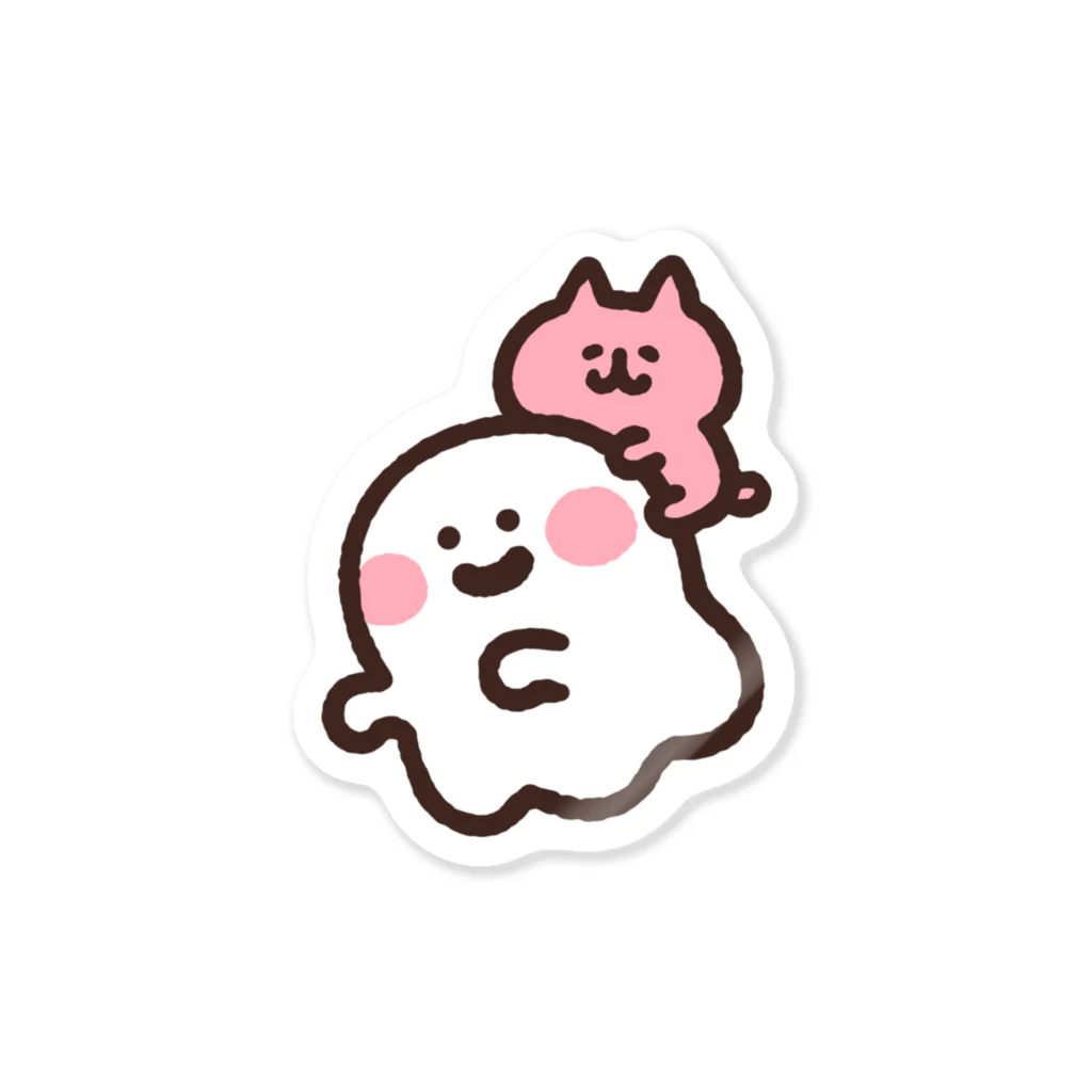 ゆるっと成仏/kanaheiのおばけとネコちゃん Sticker