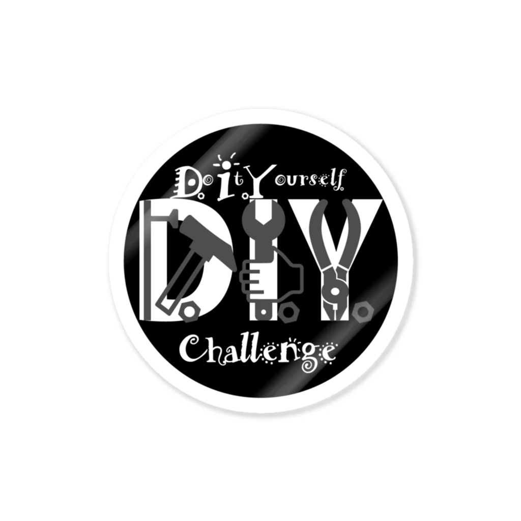 D.I.Y ChallengeのD.I.Y ChallengeステッカーBlack Sticker