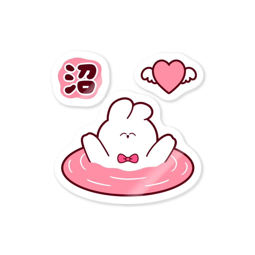 めとろぽりたんの推しの沼♡うさちゃんステッカーセット(pink) Sticker