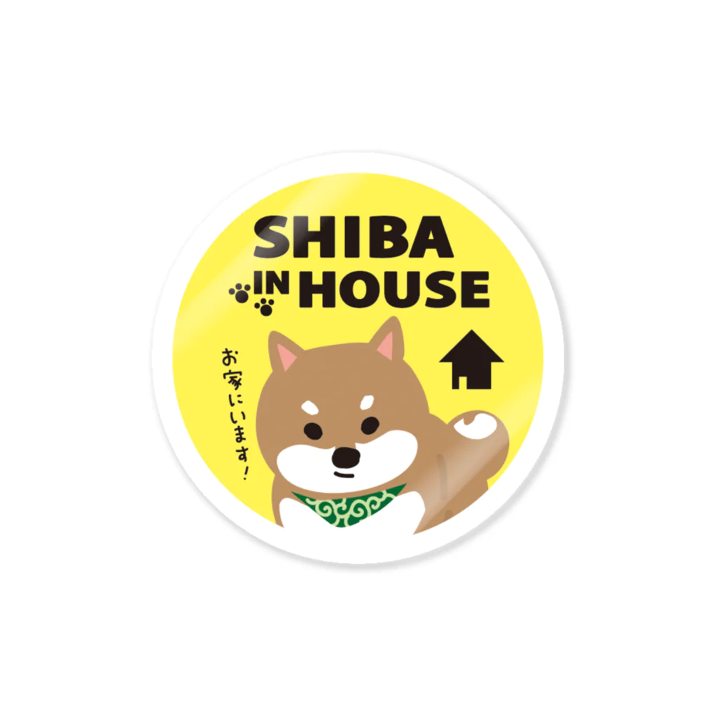 chamilkの柴犬がお家にいます［赤］ Sticker