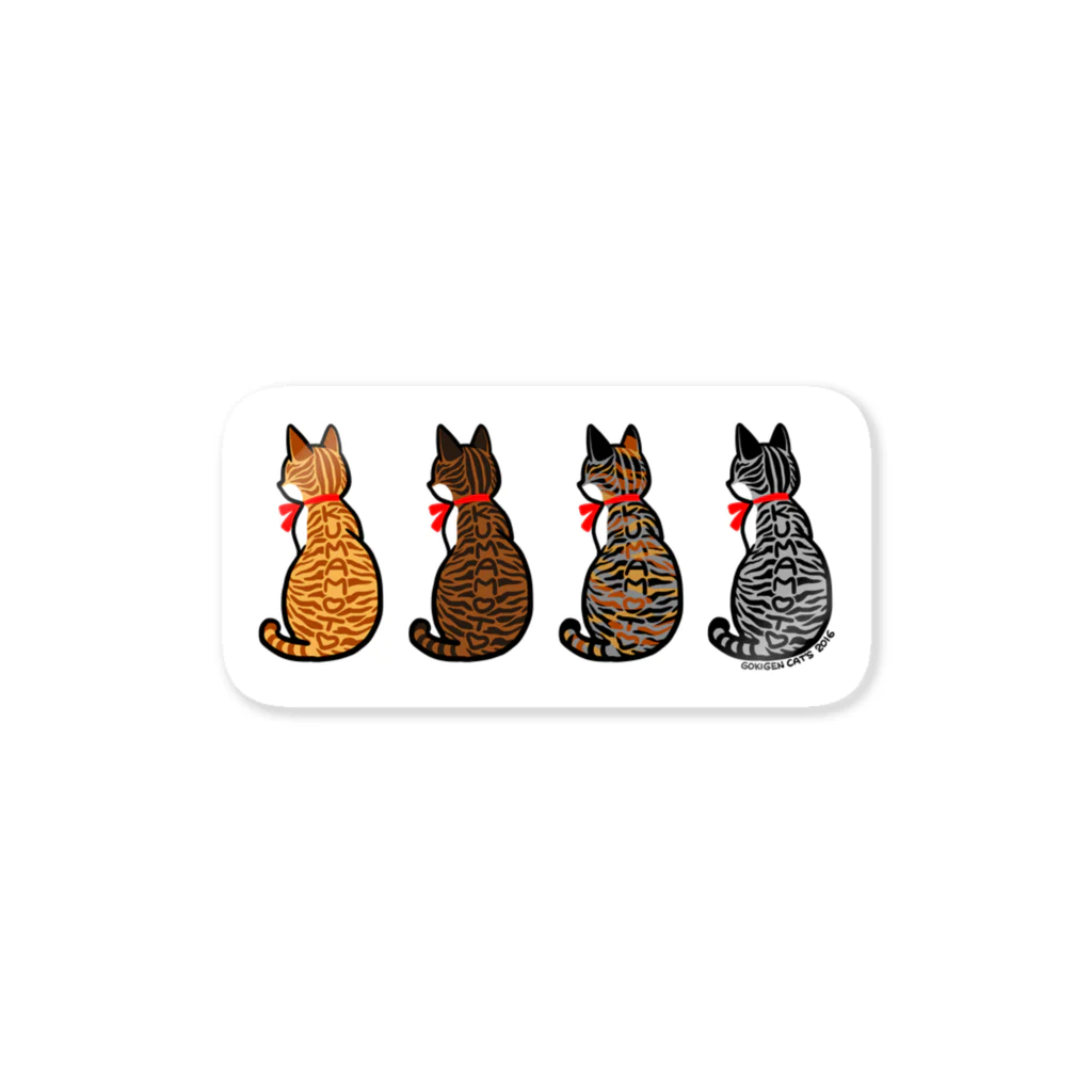 三剣もとかのGOKIGEN CAT'Sのくまねこ４色(熊本地震義援金) Sticker