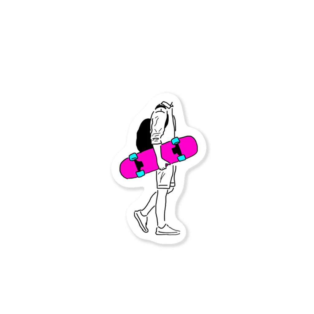 ﾁ ﾅ .のスケートボード Sticker