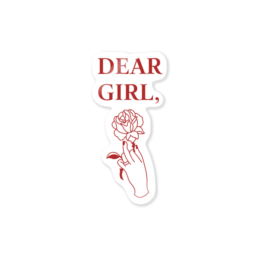 ITSUMItalkstoreのdear girl, red logo ステッカー