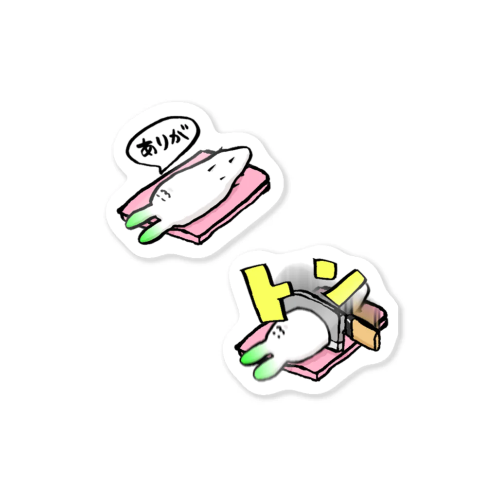 takoshiの大根うさぎ　シール Sticker