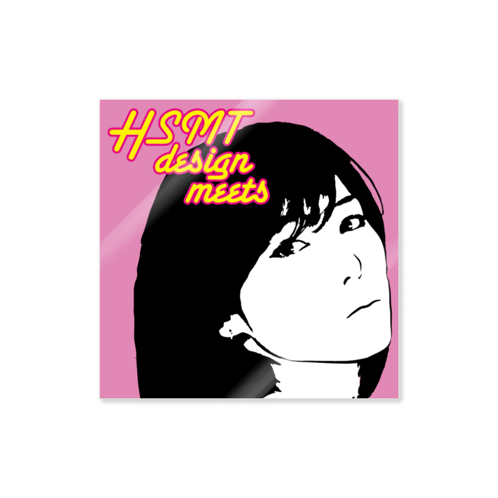 HSMT design@NO SK8iNGのmeets HSMT design LIGHT PINK Sticker