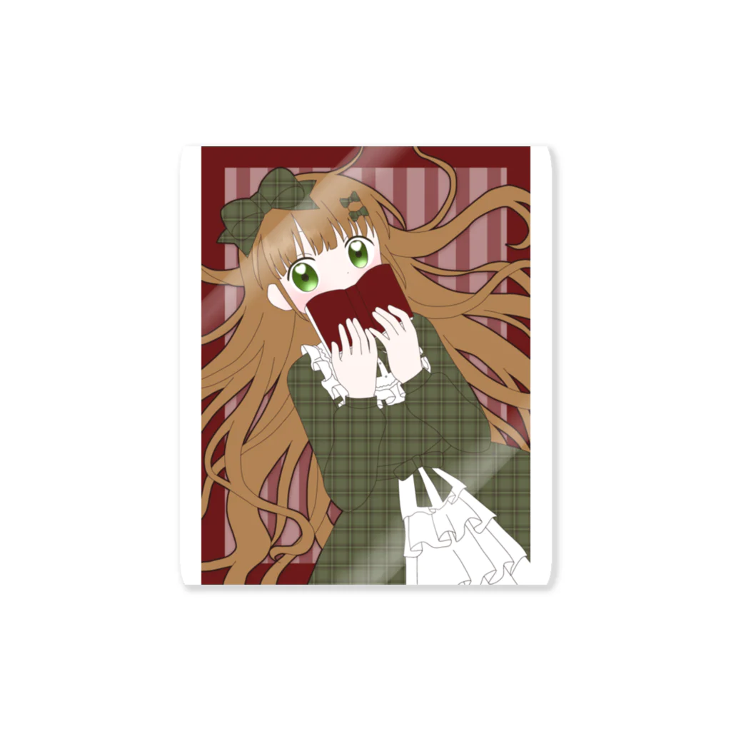 かわいいもののおみせ　いそぎんちゃくの読書の秋ちゃん Sticker