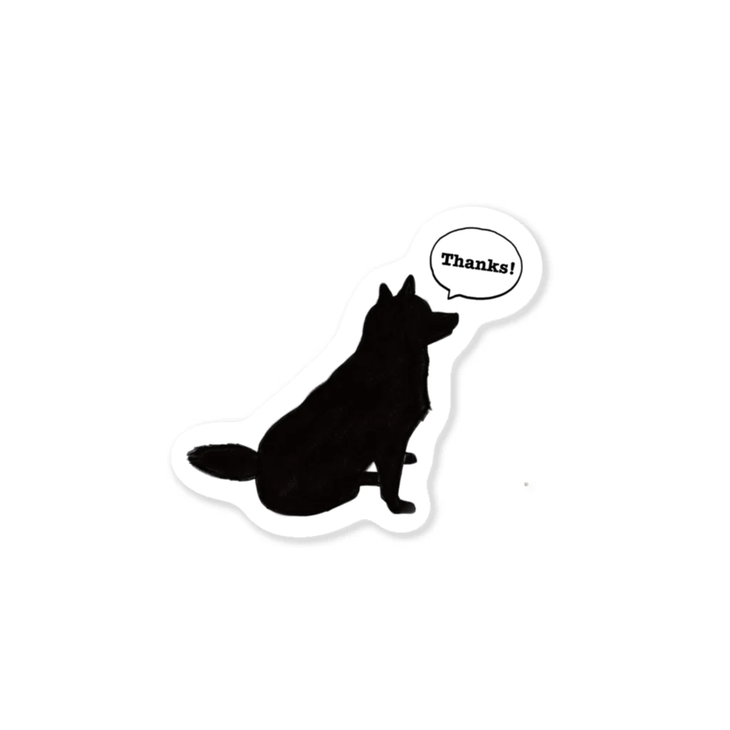 リツショップのthanks犬 Sticker