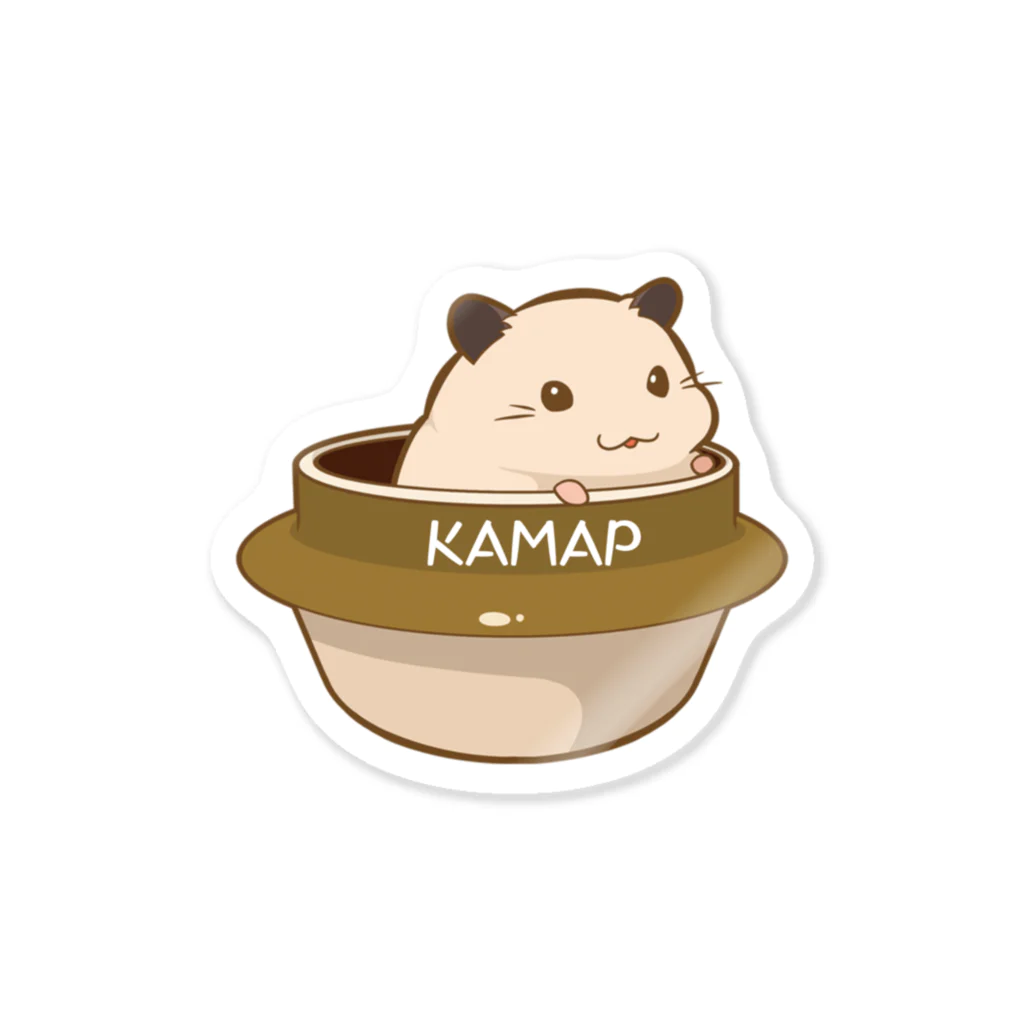 KAMAP ＆ Ricaの【KAMAP】釜タク乗りのキンクマくん ステッカー