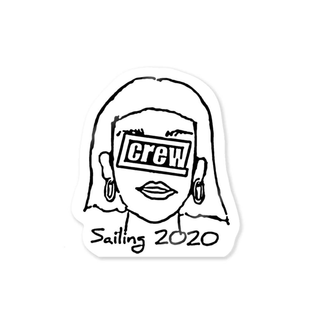 crew×Sailing2020のモノトーン ステッカー