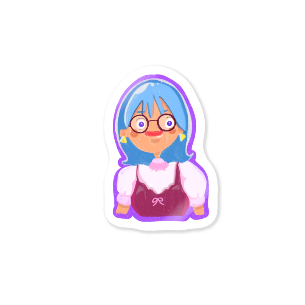 I r u . 🍧のMegane girl Sticker