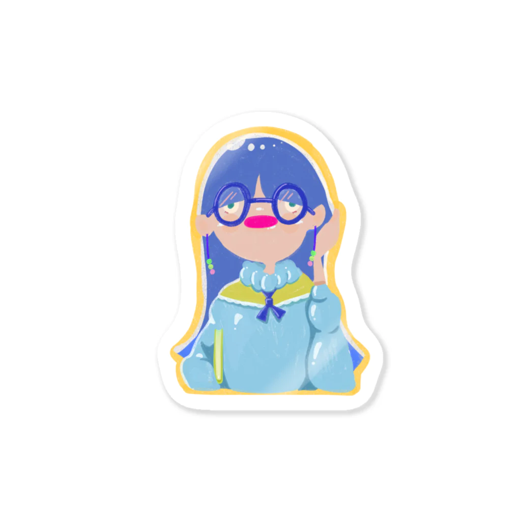 I r u . 🍧のMegane girl  Sticker