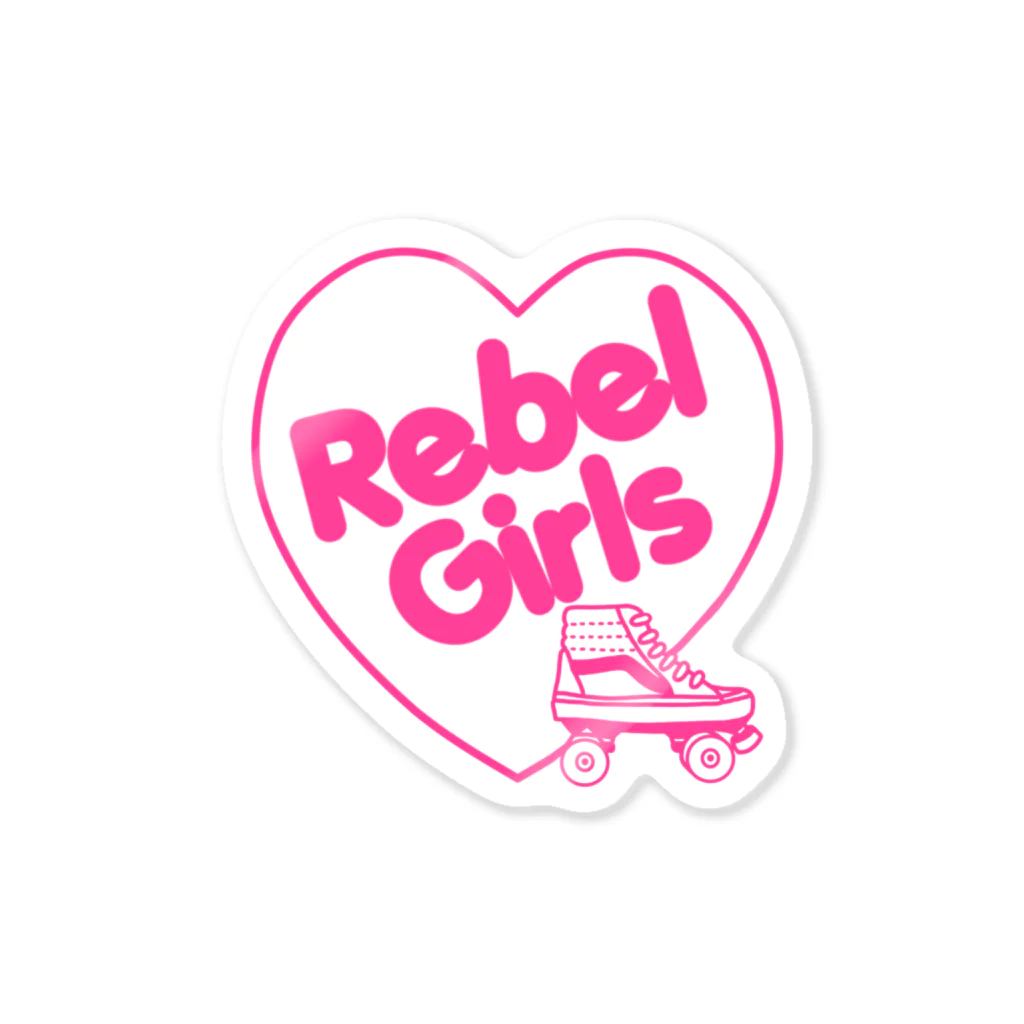 ITSUMItalkstoreのREBEL ROLLER GIRLSピンク ステッカー