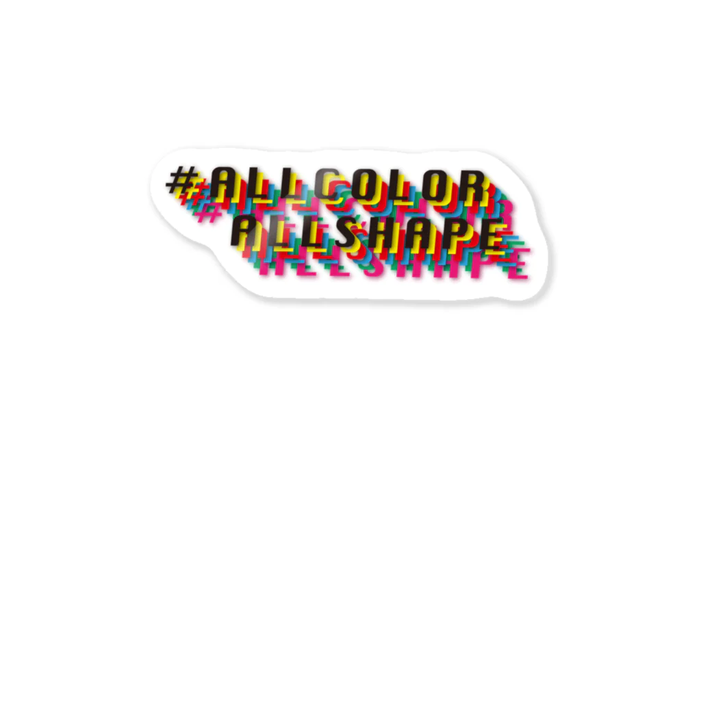 ALLCOLORーALLSHAPEのブランドロゴ!001 Sticker