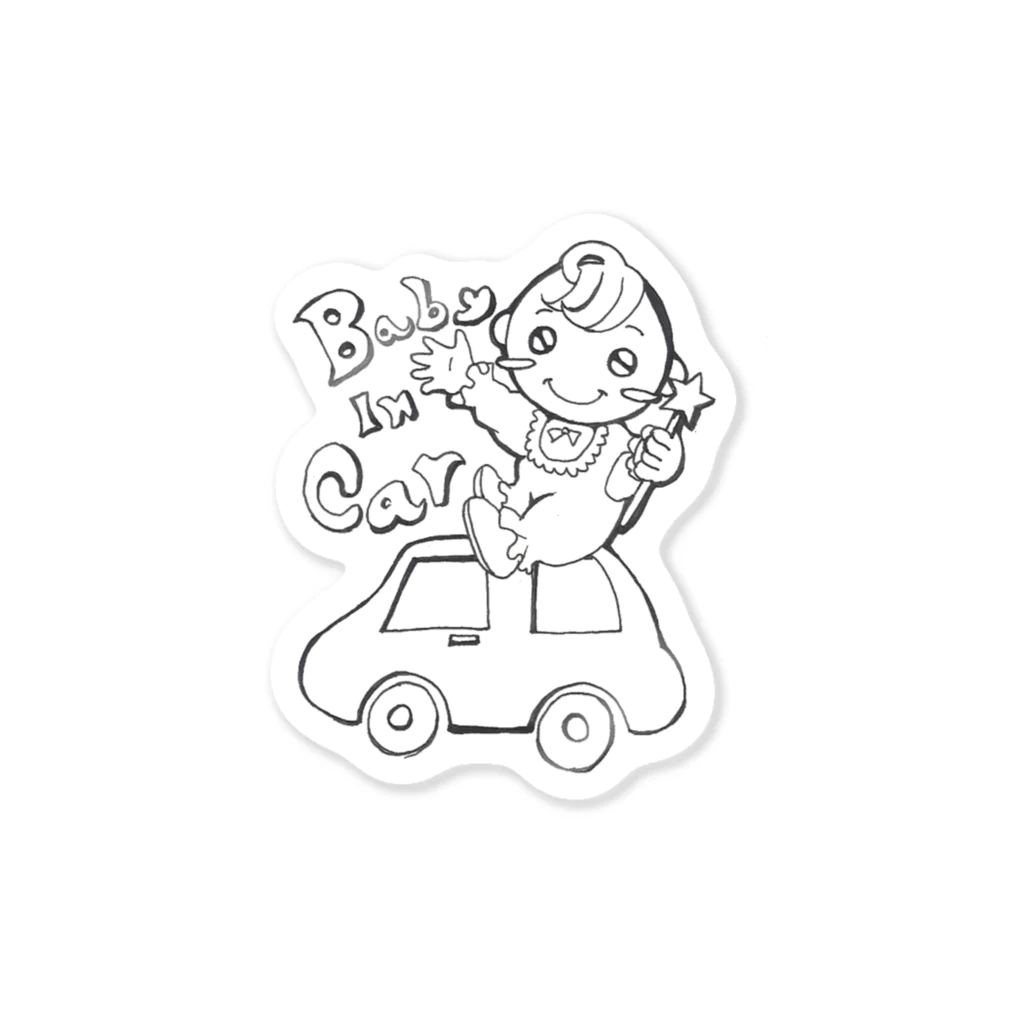 さくらんぼねこのBaby　In　Car Sticker