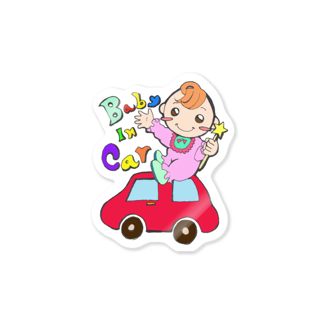 さくらんぼねこのBaby In Car Sticker