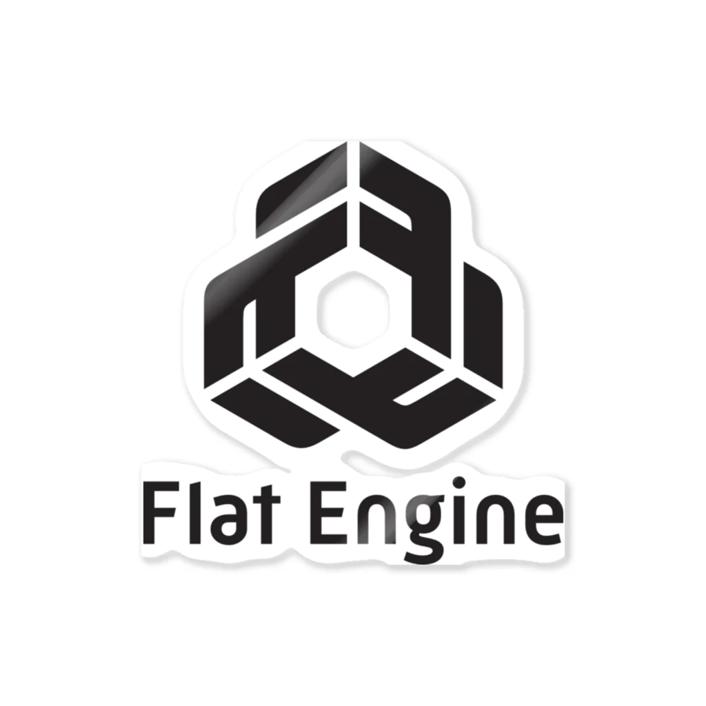 Flat Engine Suzuri ShopのFlat Engine Logo（Black/Square） Sticker