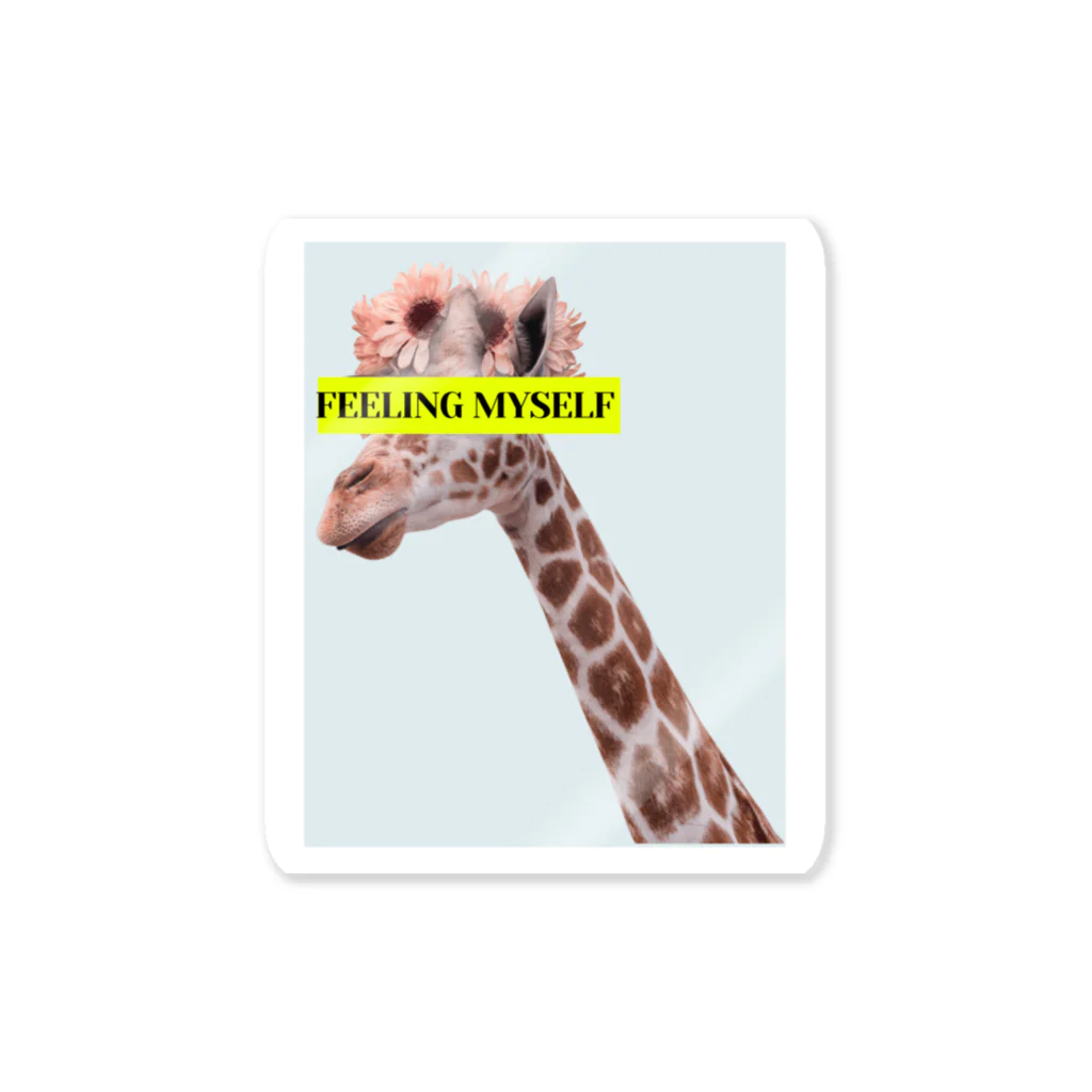 ANIMAL TWIST DESIGNSのFEELING MYSELF GIRAFFE ステッカー