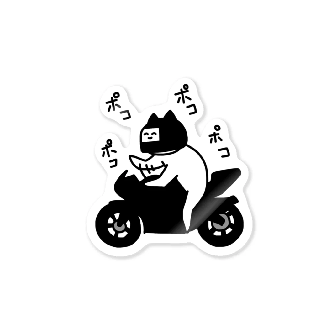 SEVENTH HEAVENのバイクに乗るねこ Sticker