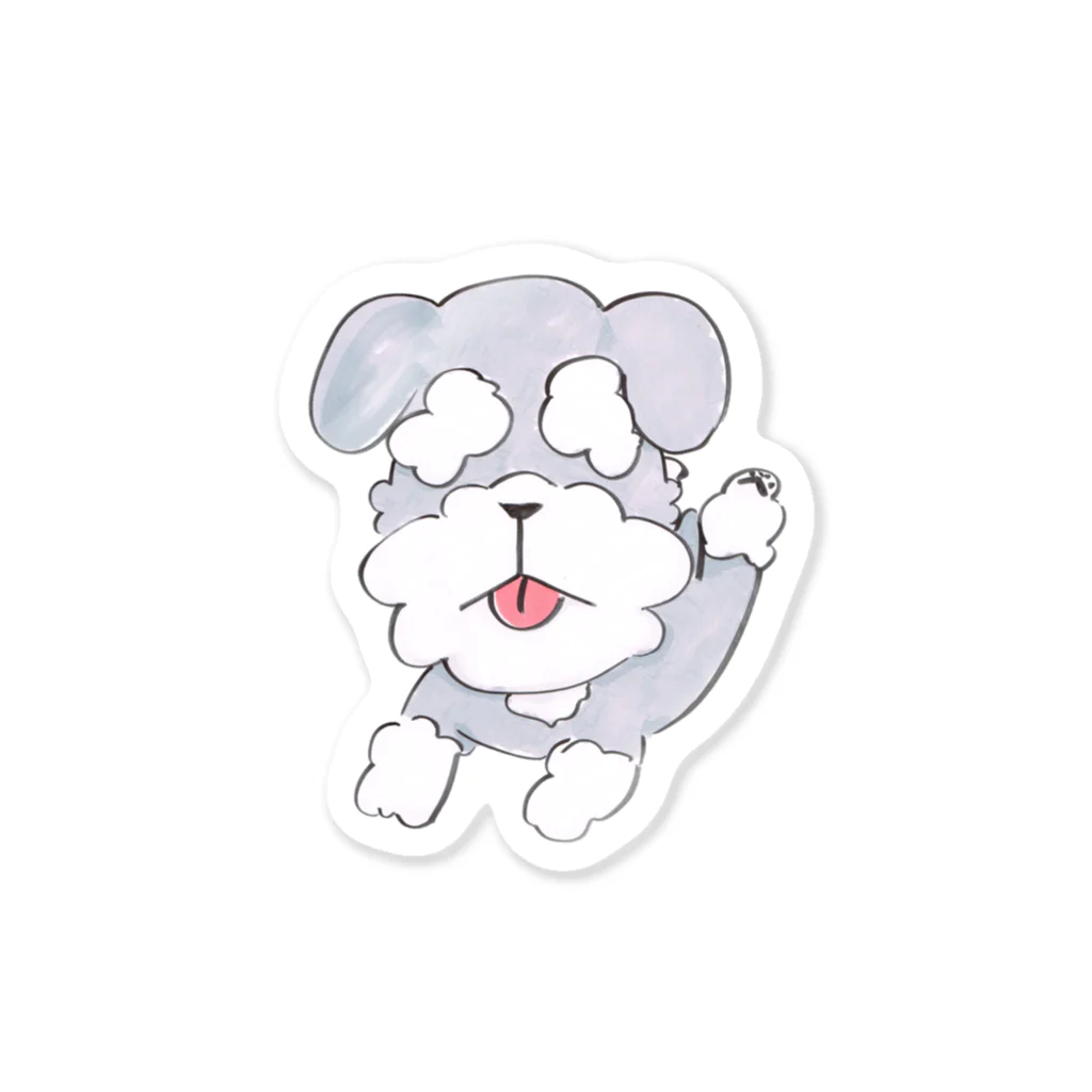 シュナウザーグッズ_みちゃのまゆげ犬のシュナウザー Sticker