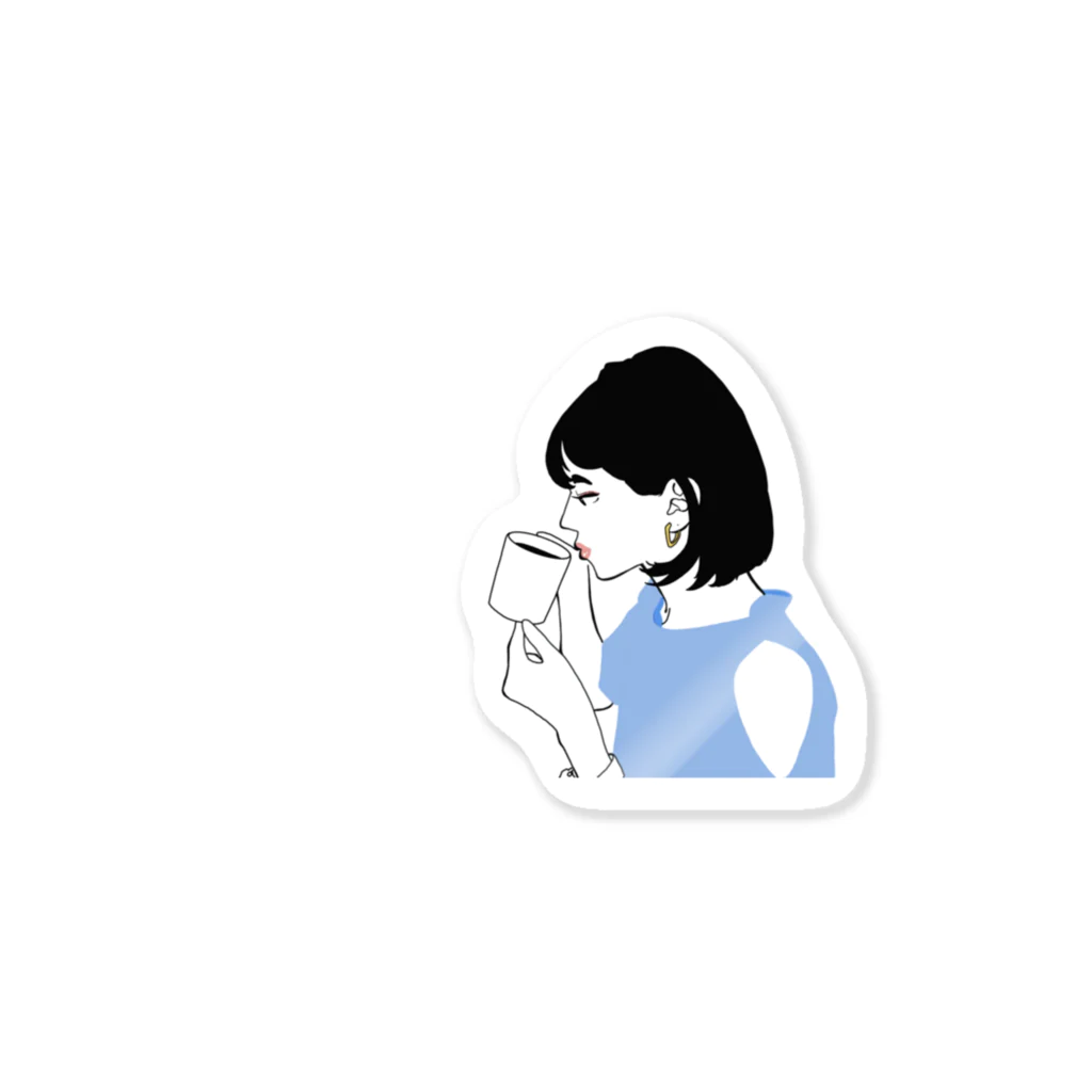 sumitoonのコーヒー美女 Sticker