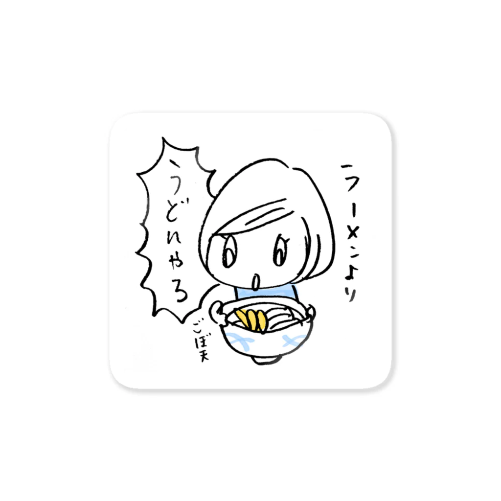 ぺんぎんし商店のラーメンよりうどんやろ ステッカー