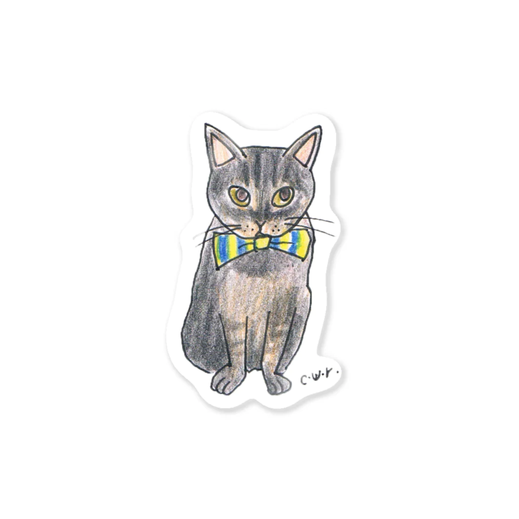 CUROGNACの100nyans038.momoriboncat Sticker