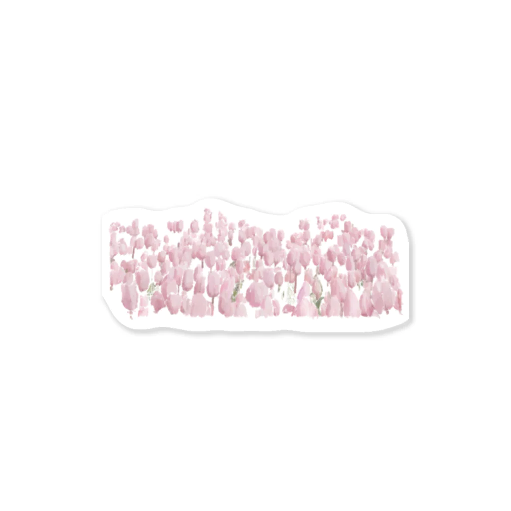 rilybiiのTulip field pink Sticker