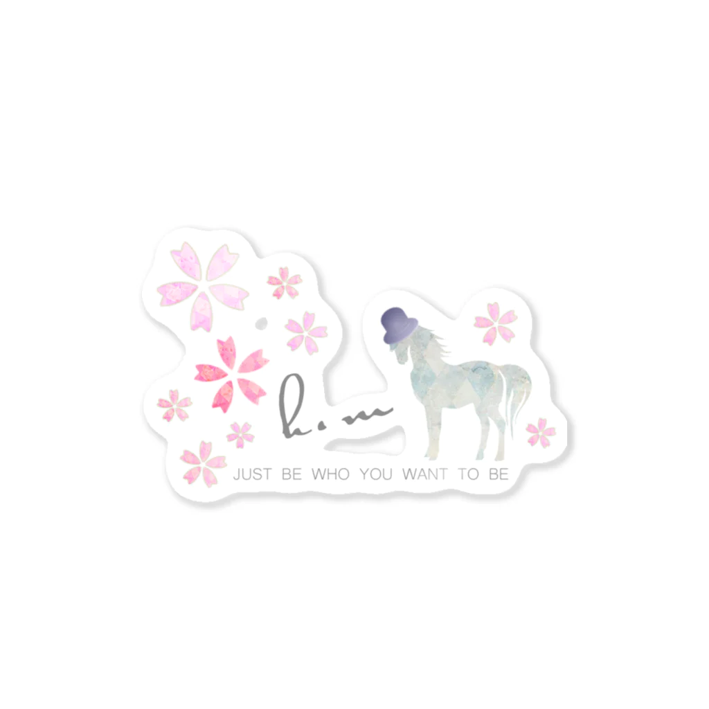 ClubHMのSpring Horse 桜帽子 Sticker