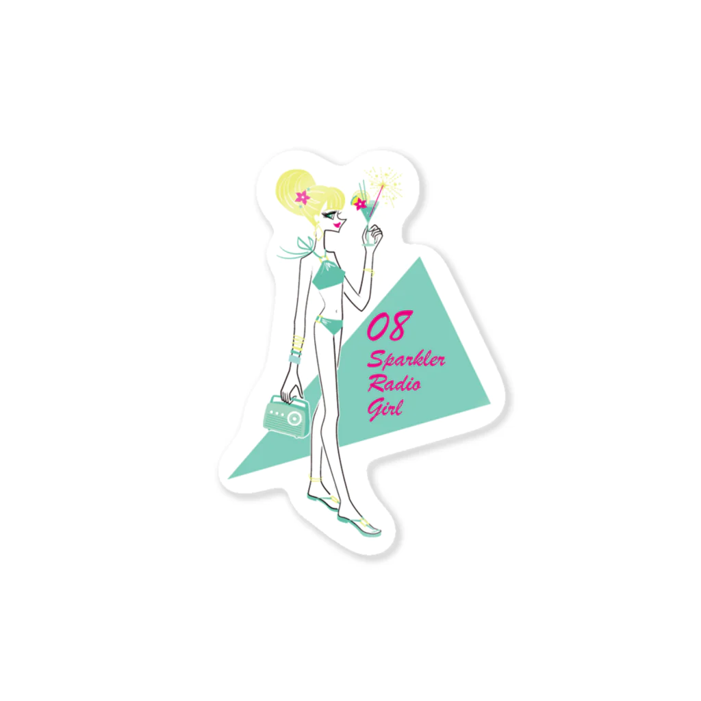 tomokomiyagamiのSparkler Radio Girl Sticker