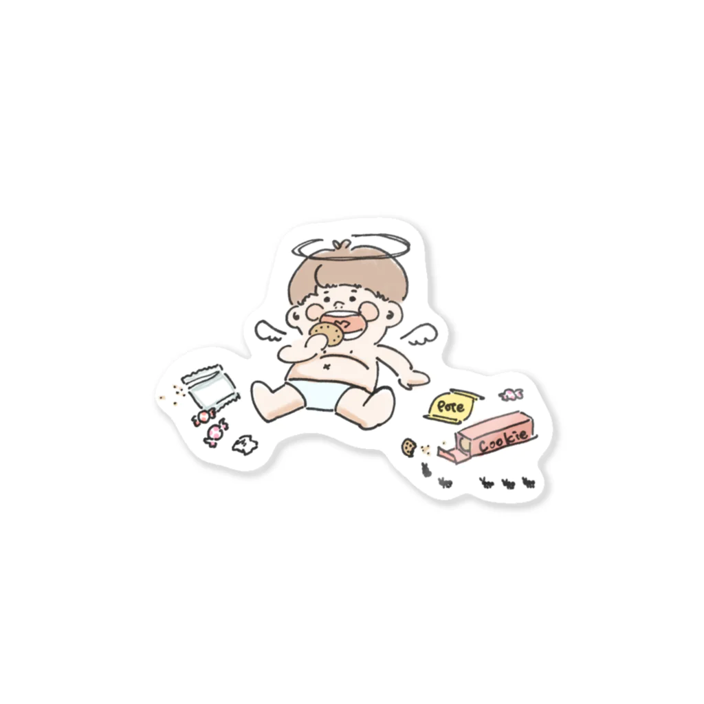 餅田きなこの食いしんぼう天使 Sticker