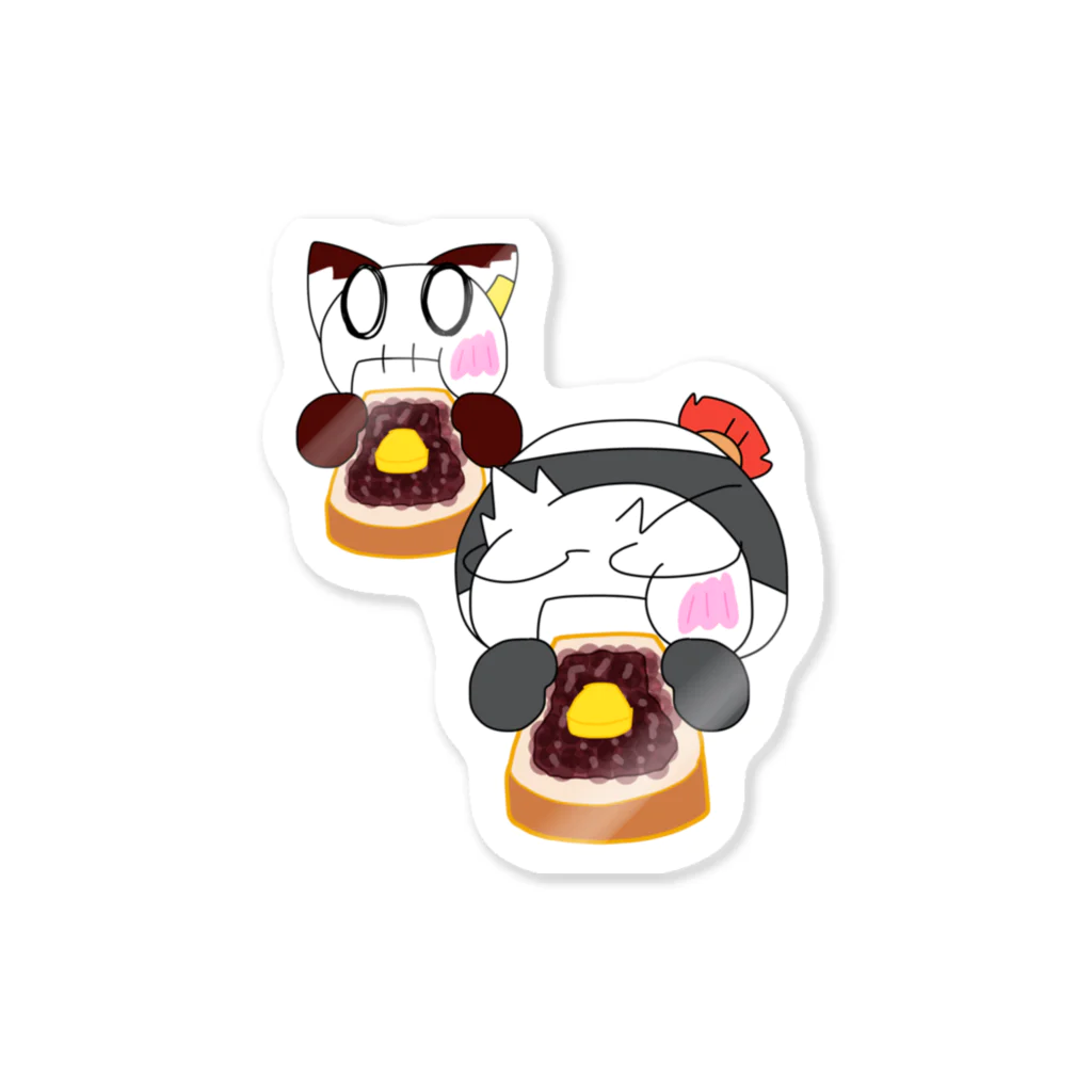 NekokoNyachikoの小倉トースト．夫婦バージョン Sticker