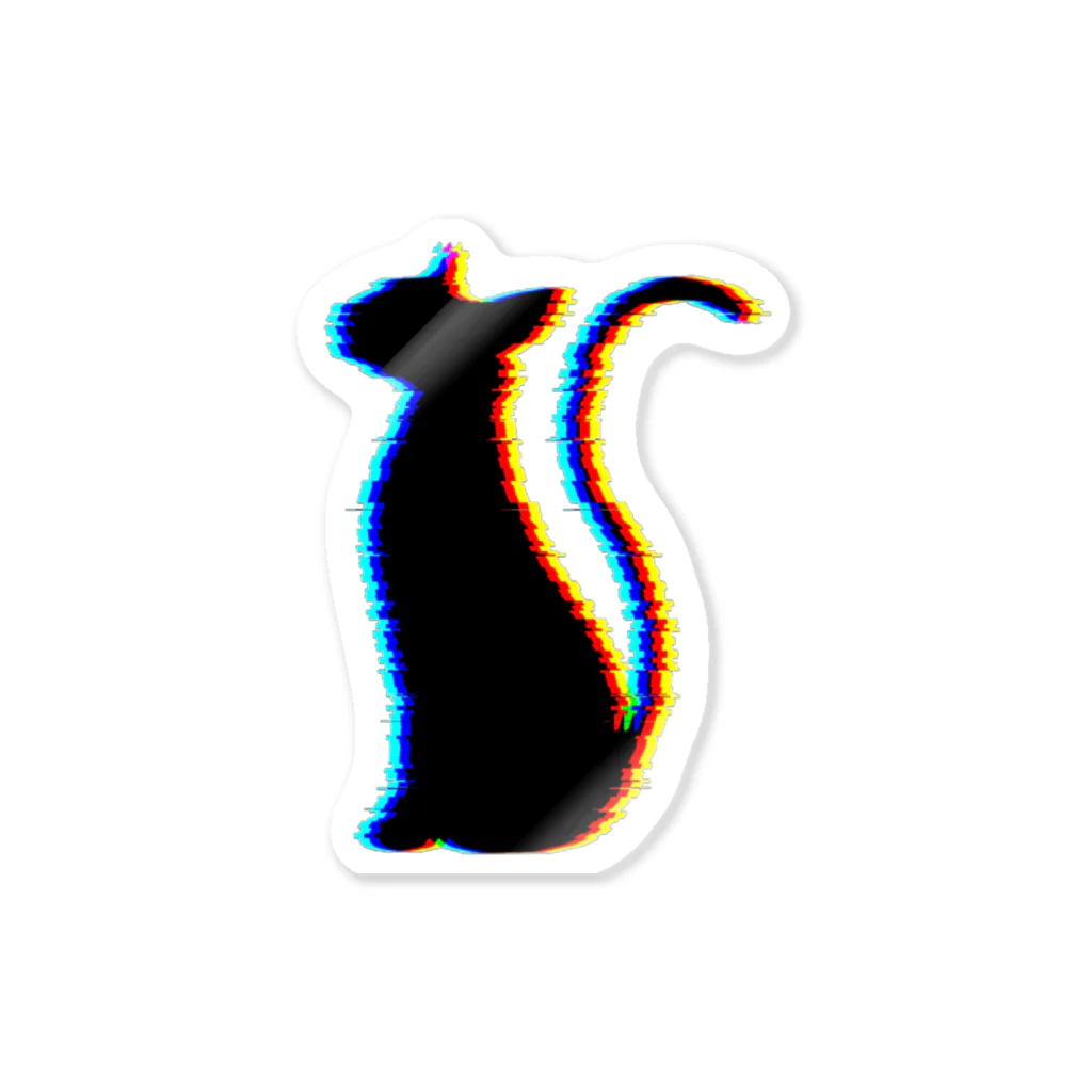 MizuriのGlitch Cat (猫グッズパーカーetc) ステッカー