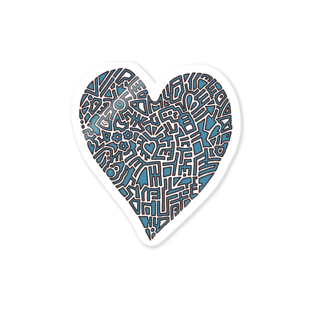 rumaruのBlue  heart Sticker