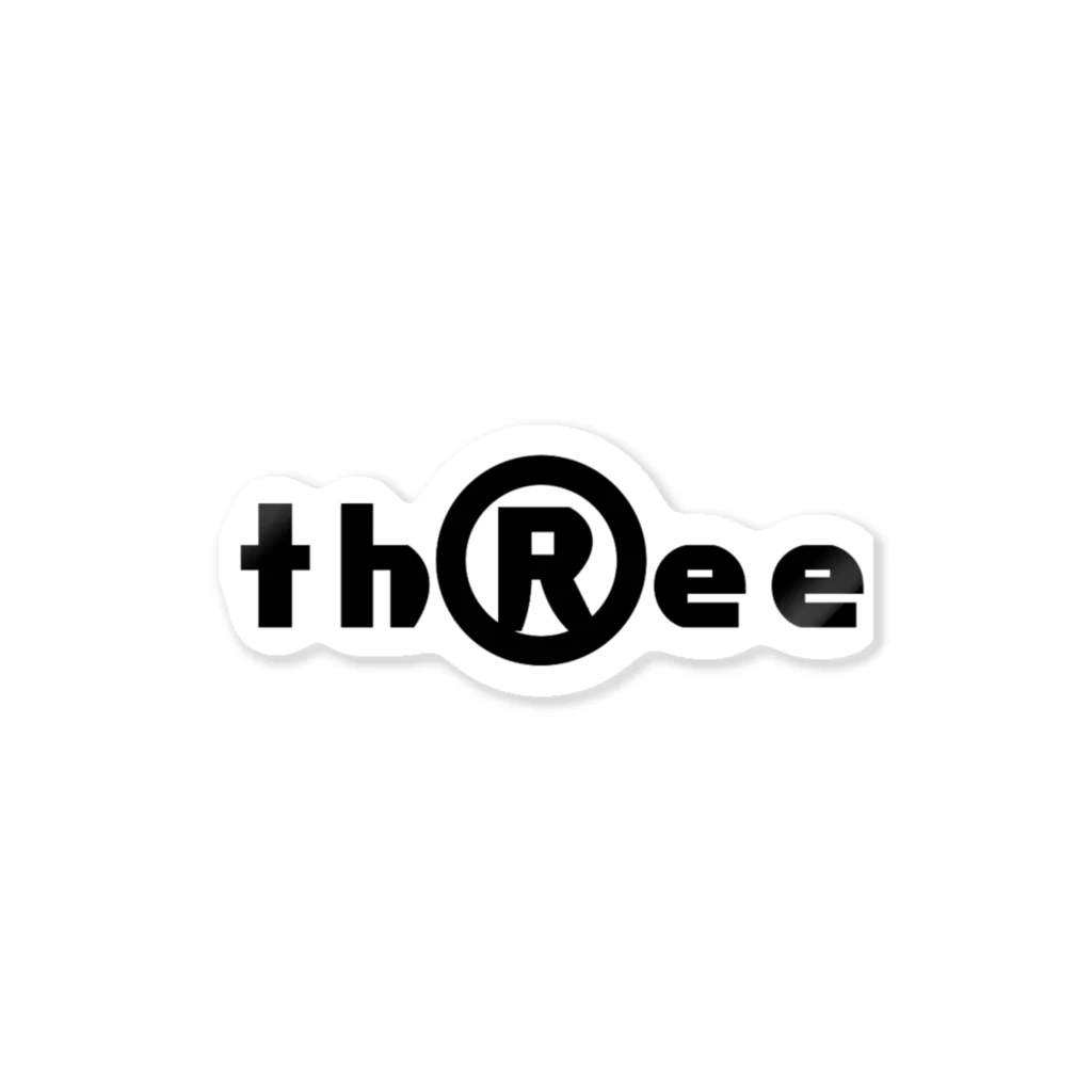 th®︎eeのthree LOGO2 ステッカー