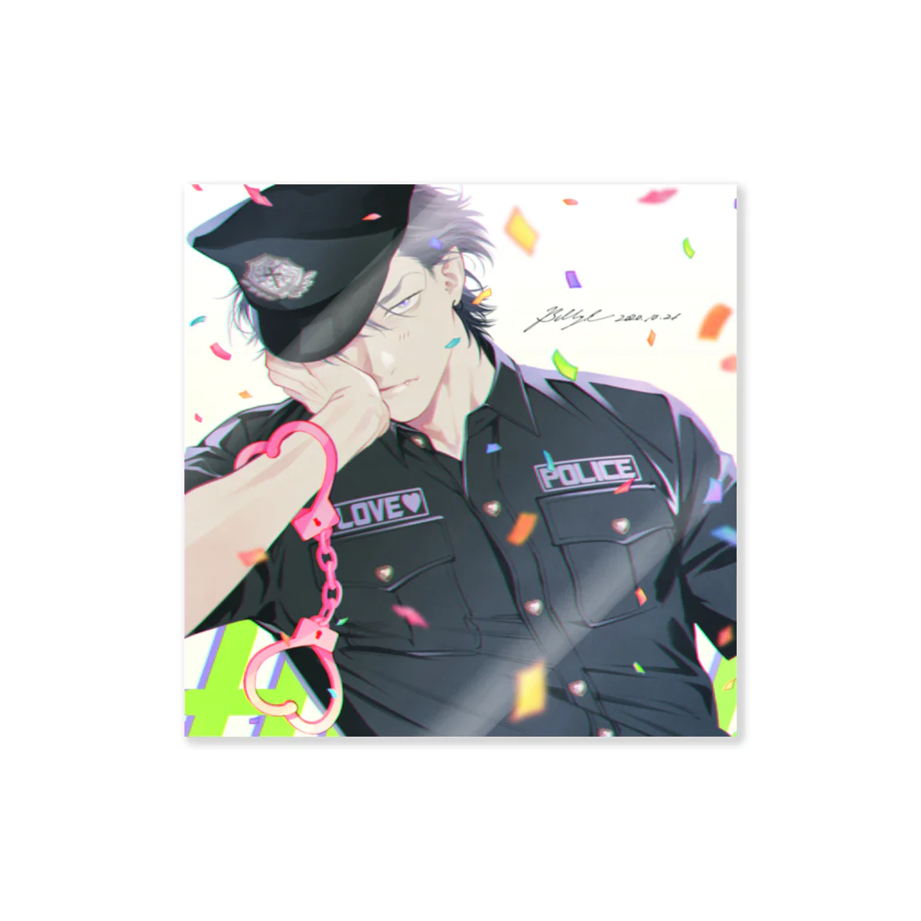 ビリー・バリバリーのLOVE POLICE Sticker