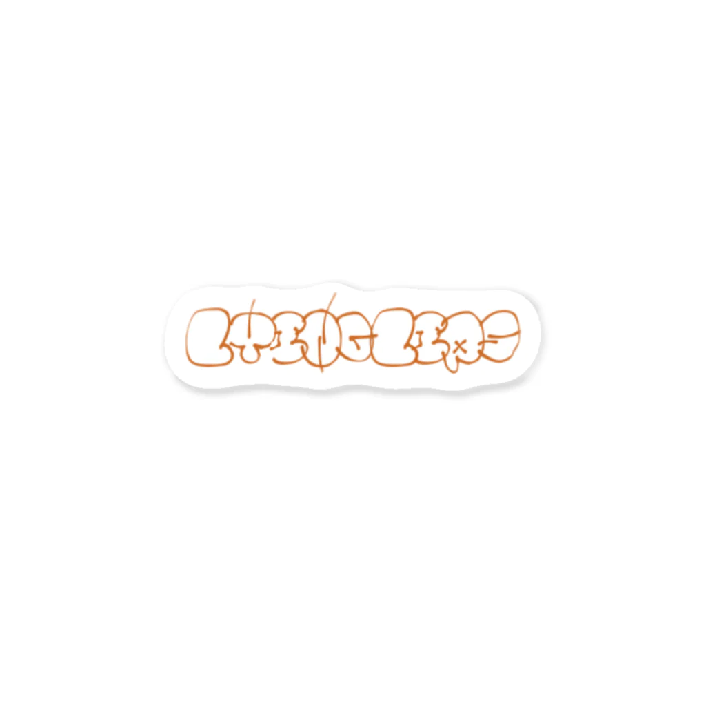 Lying lipsのLying Lips graphic Logo Design typeA sticker orange ステッカー