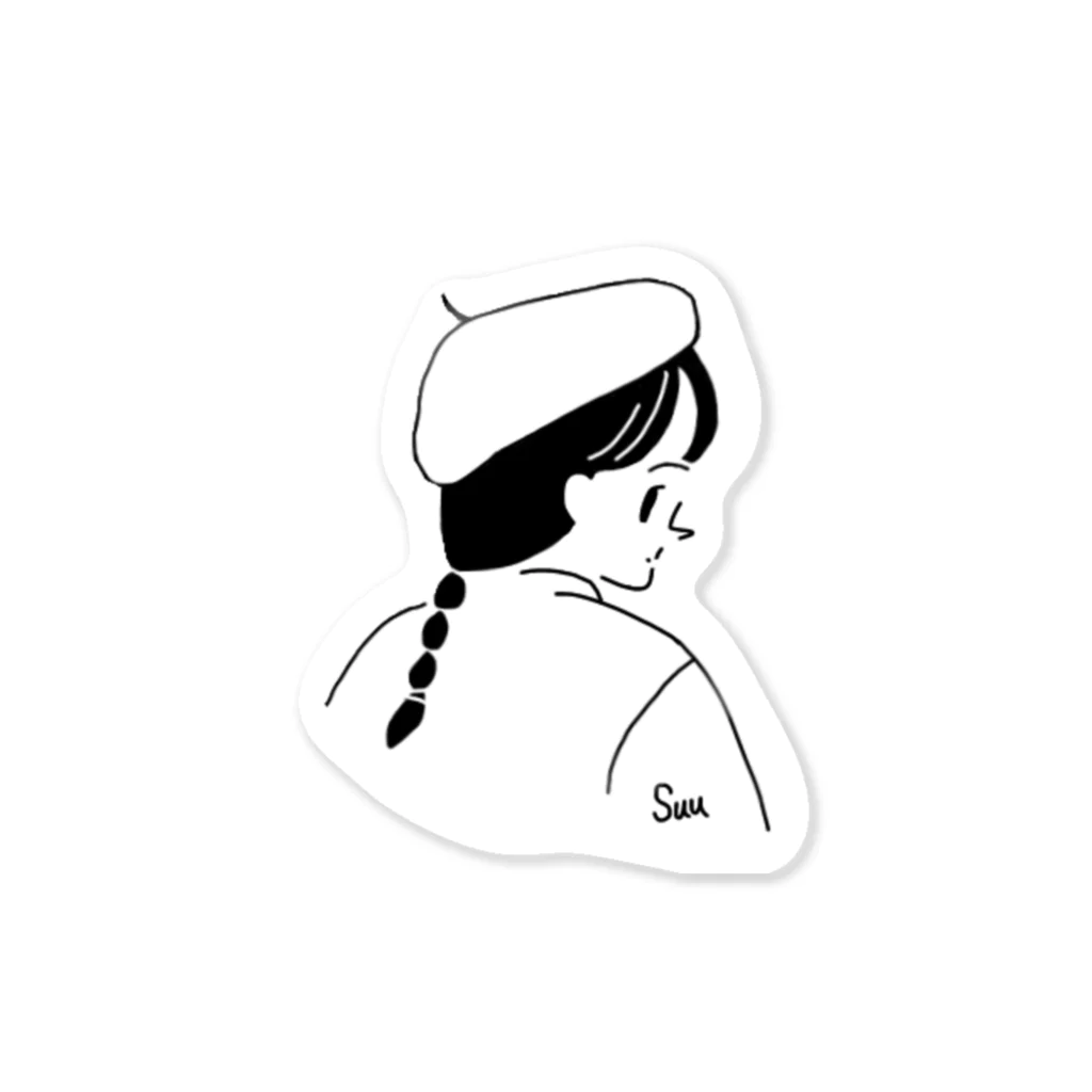 suu.のベレー帽の女の子 Sticker