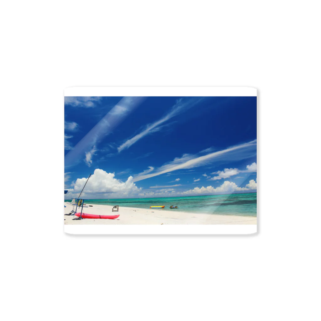 SAKURA スタイルの白い砂浜とビーチ Sticker