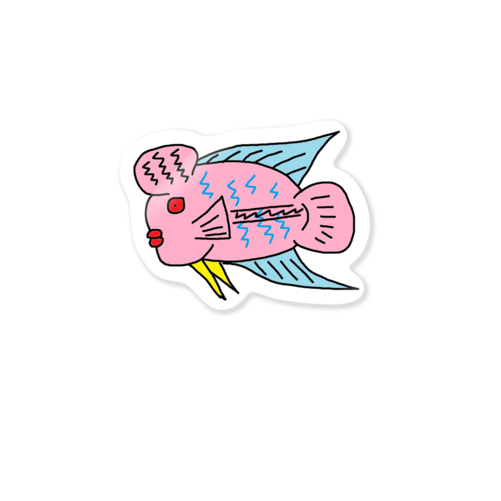 ハゲのの魚ボルグのふらわーほーんデザイン Sticker